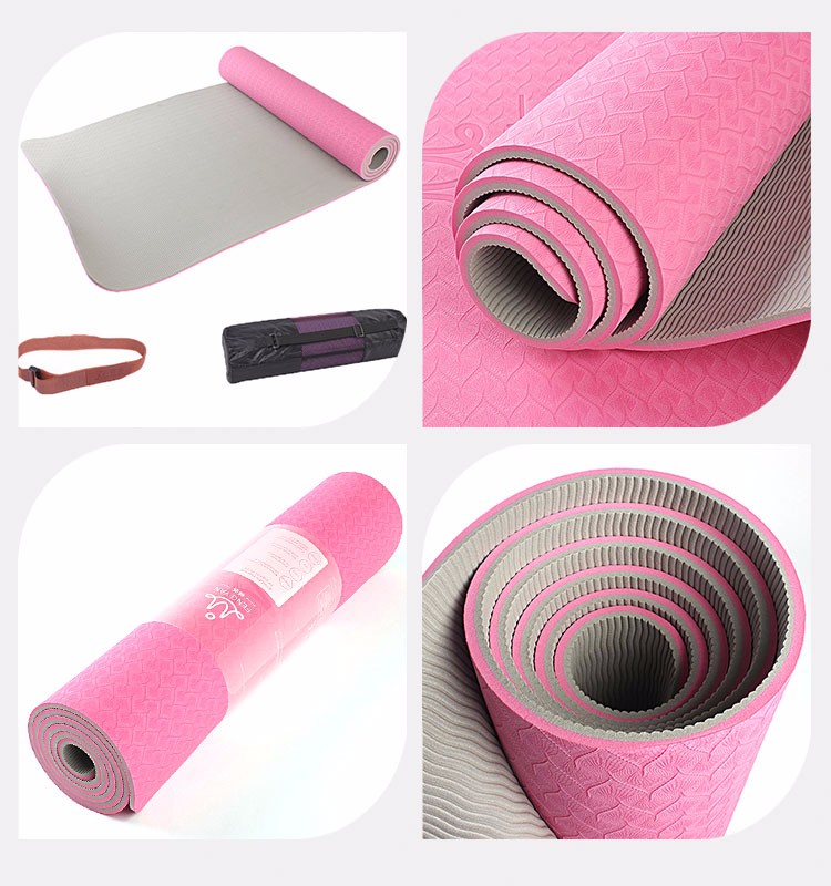 pink tpe yoga mat