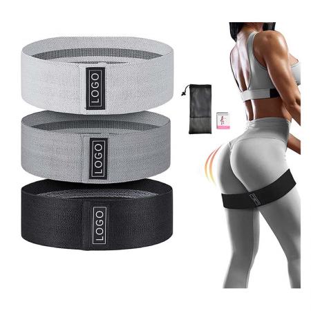 Benutzerdefiniertes Logo gedruckt Yoga Gym Übung Fitness Booty Hip Stoff Widerstandsbänder